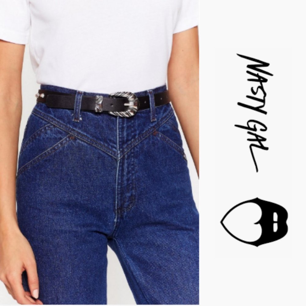 Nasty Gal Faux Leather Buckle Belt